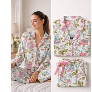 Ella Simone Womens Floral Pajama Set Cotton Long Sleeve great 4 Summer, Moms Day